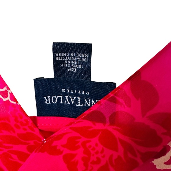 Ann Taylor Dress Sz 8 M Babydoll Silk Carnation Floral Y2K 90s Fairy Cottagecore - Picture 10 of 10